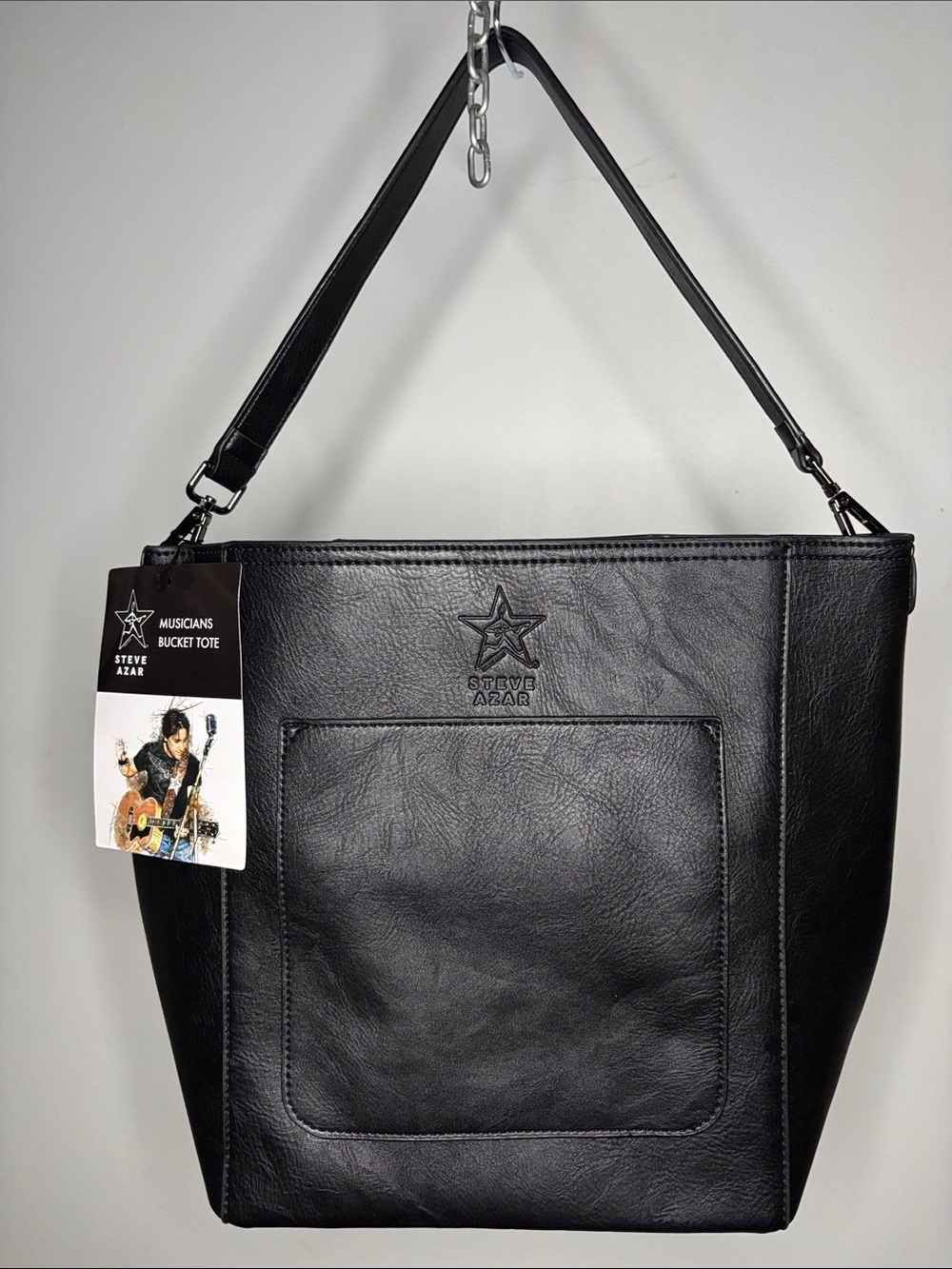 Steve Azar Musician Bucket Tote Black Leather Gorgeous Bag